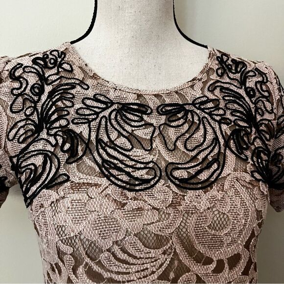 Free People Lace Cap Sleeve Embroidered Mini Dress - Picture 3 of 14